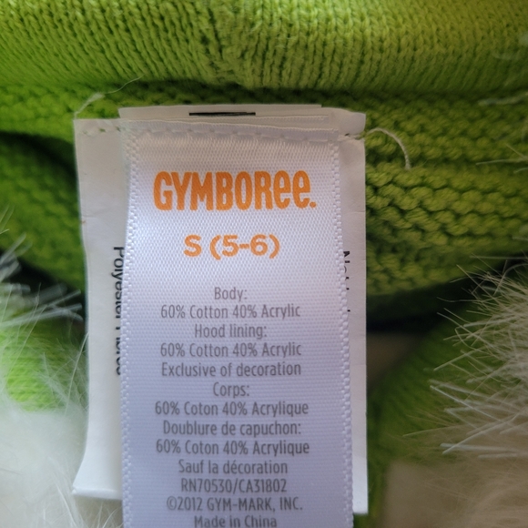 Gymboree Lime Green Hooded Knit & Fur Heart Button Cable Vest Sz 5-6 - Picture 3 of 3